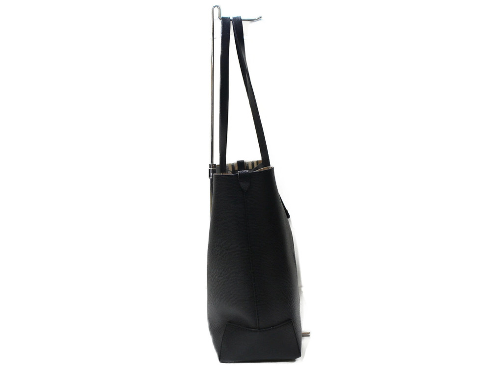 Burberry Nova black bag Check overd tote leather Black